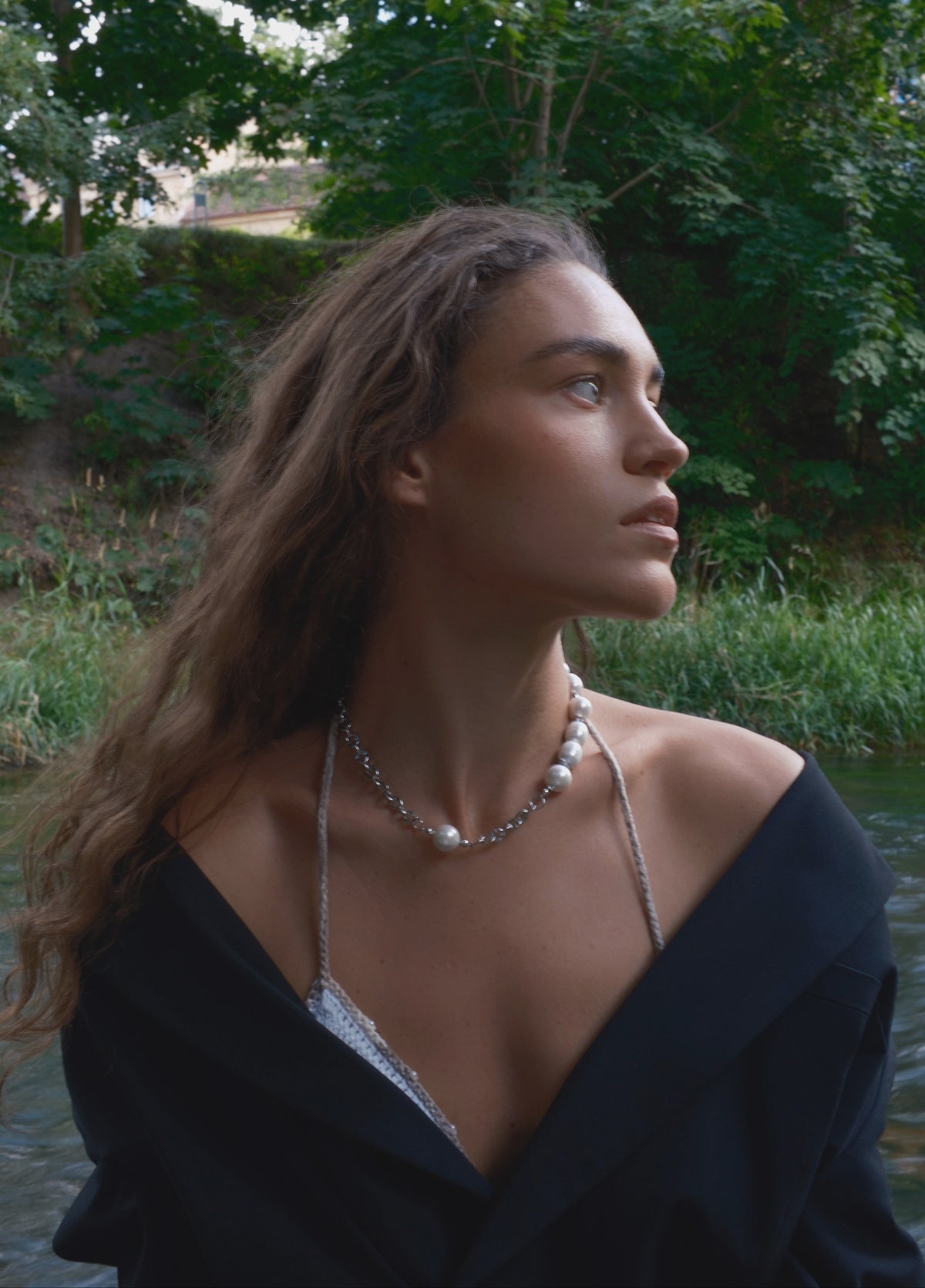 PEARL AND CHAIN NECKLACE